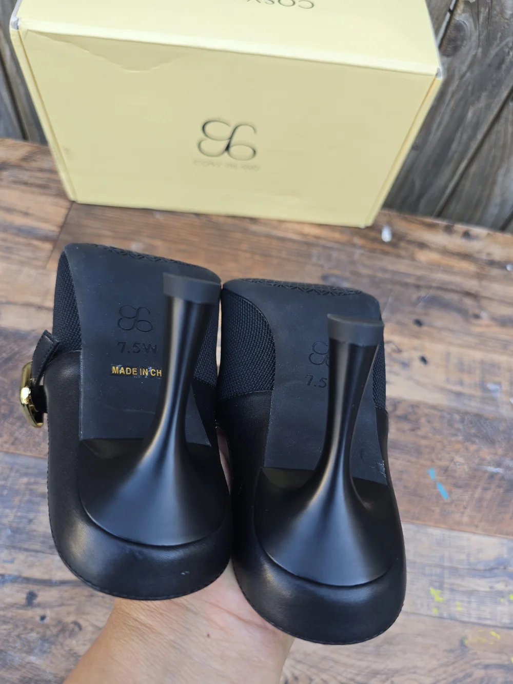 Cozy Island GraceLihte Black Mesh Pointed Toe Mule Heels Size 7.5 - Picture 11 of 13